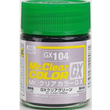 Mr Hobby (Gunze) GX104 Mr Clear Color GX Clear Green Lacquer Paint 18ml
